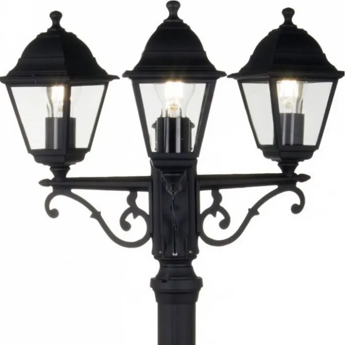 Фонарный столб Maytoni Abbey Road O003FL-03B Цвет арматуры черный Цвет плафонов прозрачный от ImperiumLoft