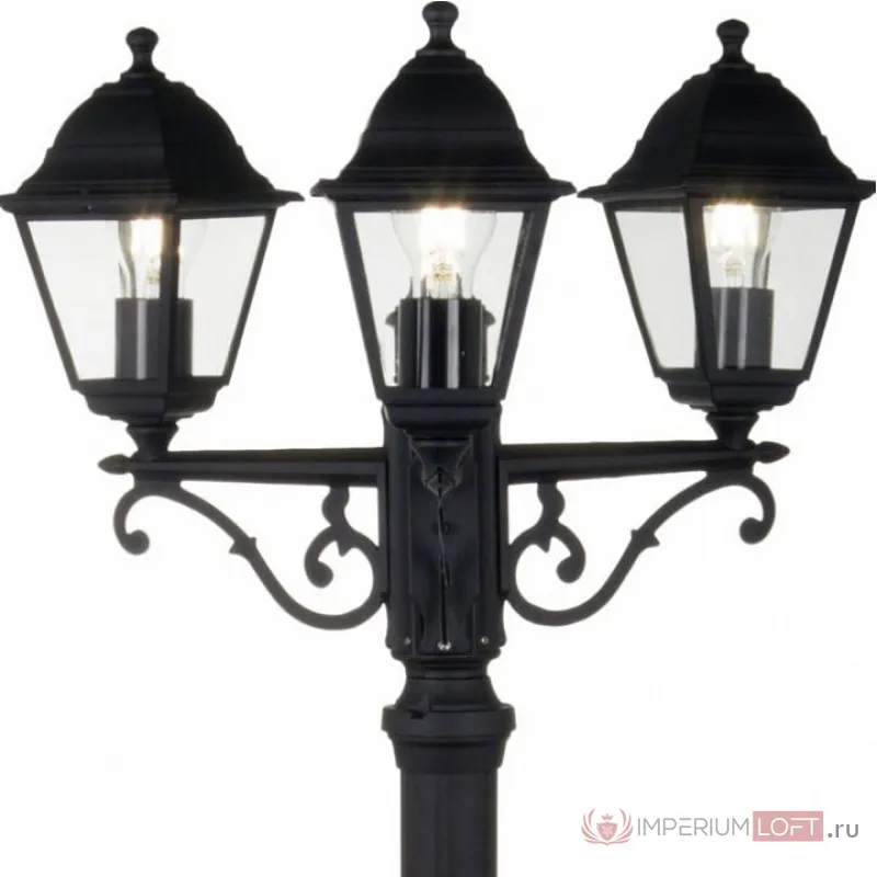 Фонарный столб Maytoni Abbey Road O003FL-03B Цвет арматуры черный Цвет плафонов прозрачный от ImperiumLoft