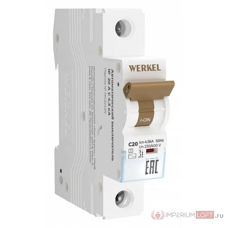 Автоматический выключатель 1P Werkel Автоматические выключатели W901P204 от ImperiumLoft