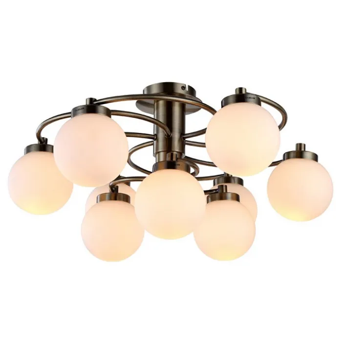 Люстра на штанге Arte Lamp Cloud A8170PL-9AB Цвет арматуры бронза Цвет плафонов белый от ImperiumLoft