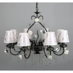 Подвесная люстра Omnilux Lucca OML-77913-08 Цвет арматуры серебро Цвет плафонов серебро от ImperiumLoft