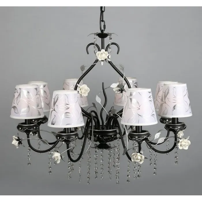 Подвесная люстра Omnilux Lucca OML-77913-08 Цвет арматуры серебро Цвет плафонов серебро от ImperiumLoft