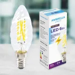 Лампа светодиодная Ambrella Filament E14 6Вт 4200K 202124 Цвет арматуры коричневый Цвет плафонов белый