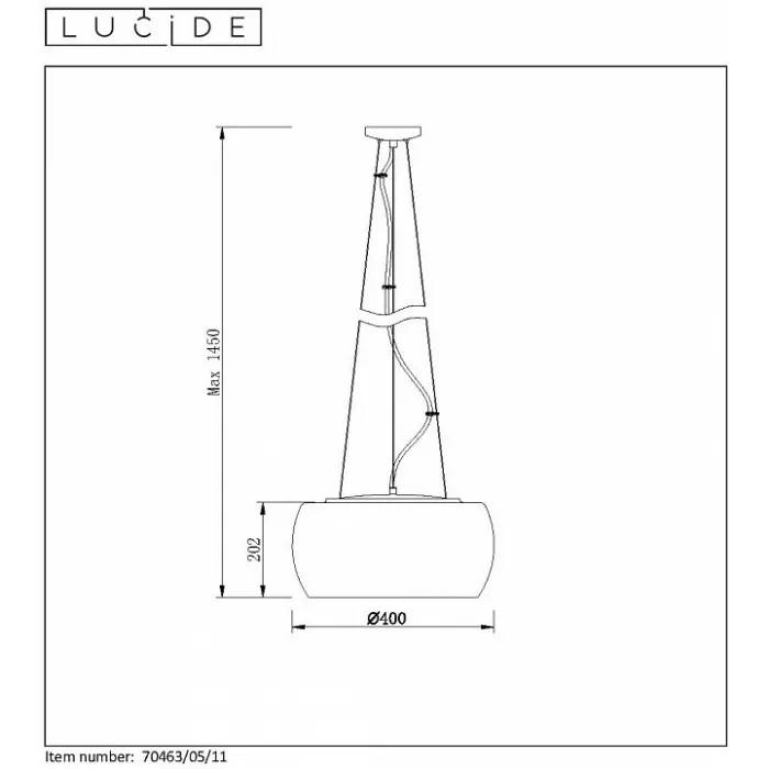 Подвесной светильник Lucide Pearl 70463/05/11 Цвет плафонов неокрашенный Цвет арматуры хром от ImperiumLoft
