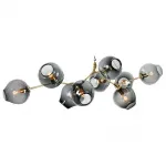 Люстра на штанге DeLight Collection Bubble KG0579P-9B smoky Цвет арматуры латунь Цвет плафонов серый от ImperiumLoft