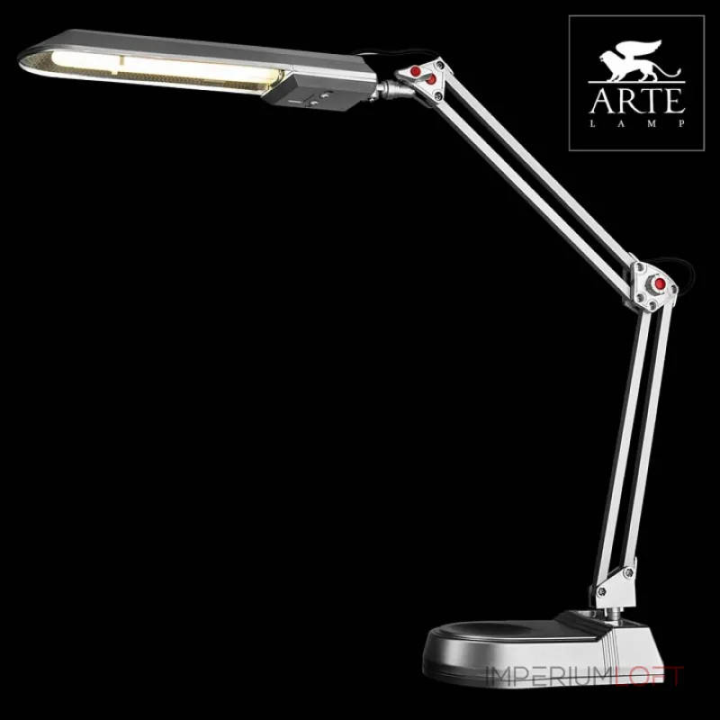 Настольная лампа офисная Arte Lamp Desk A5810LT-1SI Цвет арматуры серебро Цвет плафонов серебро