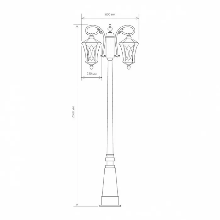 Фонарный столб Elektrostandard Virgo Virgo F/2 черное золото (арт. GLXT-1450F/2) от ImperiumLoft