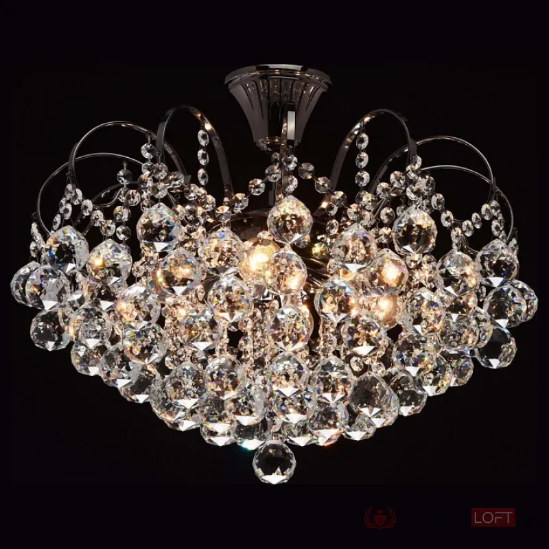Люстра на штанге MW-Light Жемчуг 1 232016306 Цвет арматуры хром Цвет плафонов прозрачный от ImperiumLoft