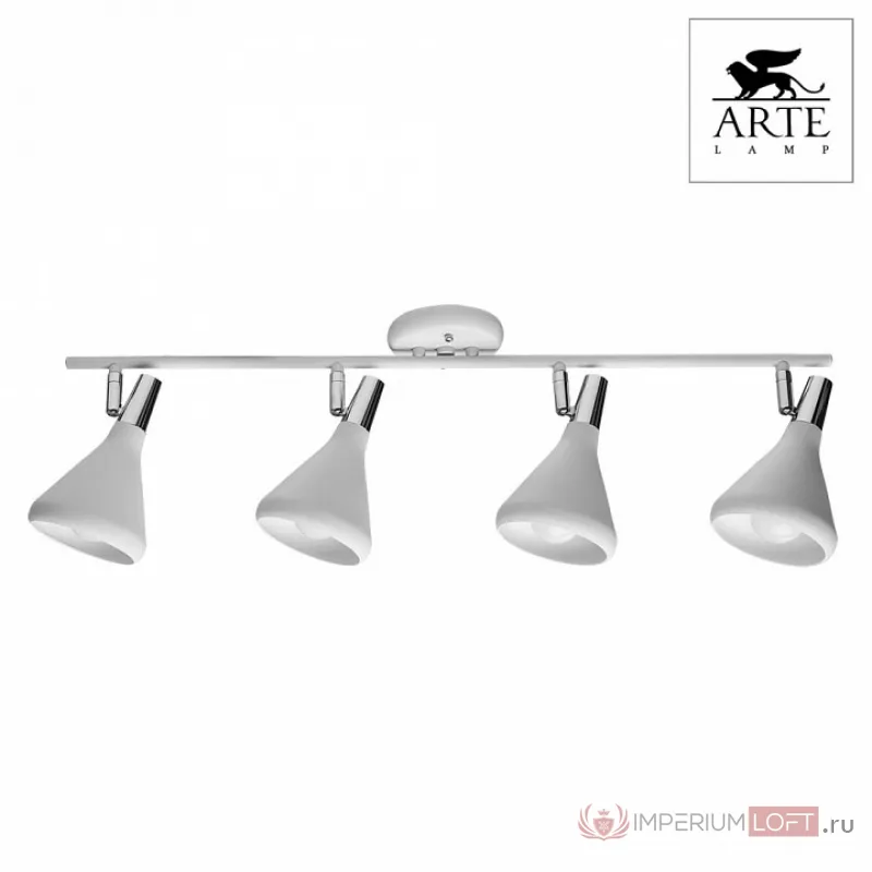Спот Arte Lamp Ciclone A9154PL-4WH Цвет арматуры хром Цвет плафонов белый от ImperiumLoft