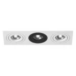 Встраиваемый светильник Lightstar Intero 16 double quadro i536060706 Цвет арматуры черно-белый Цвет плафонов желтый