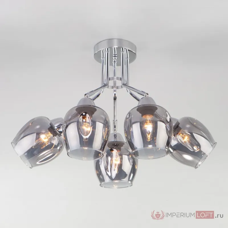 Потолочная люстра Eurosvet Marci 30164/5 хром Цвет арматуры хром Цвет плафонов серый от ImperiumLoft