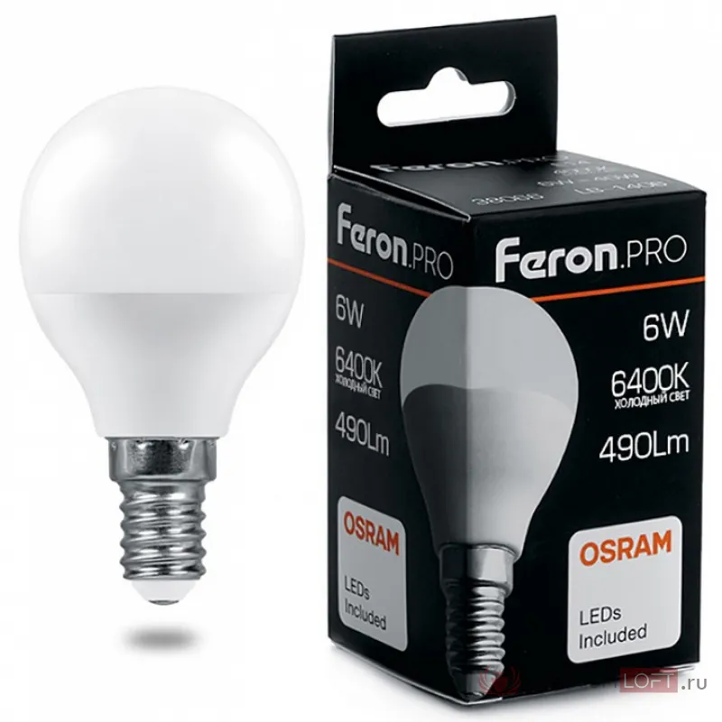 Лампа светодиодная Feron LB-1406 E14 6Вт 6400K 38067 от ImperiumLoft