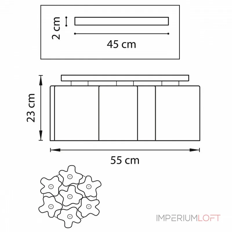 Потолочная люстра Lightstar Nubi 802073 Потолочная люстра Lightstar Nubi 802073