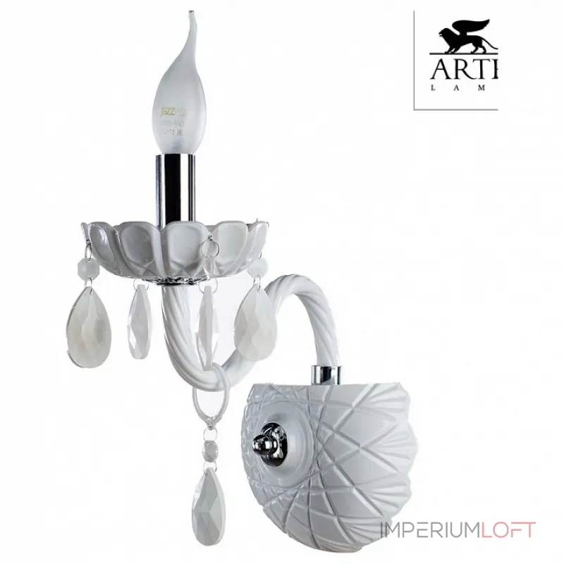 Бра Arte Lamp Teatro A3964AP-1WH Цвет арматуры хром Цвет плафонов белый