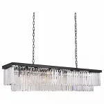 Подвесной светильник DeLight Collection 1920s Odeon KR0387P-12C/P black/clear Цвет арматуры черный Цвет плафонов прозрачный от ImperiumLoft