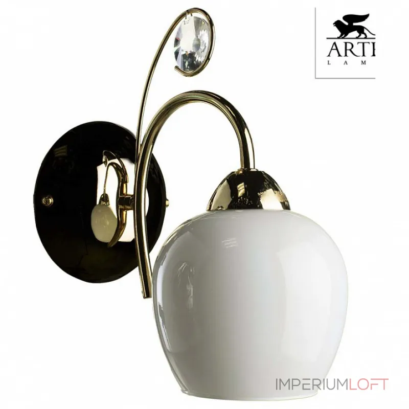 Бра Arte Lamp Millo A9549AP-1GO Цвет арматуры золото Цвет плафонов белый