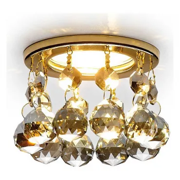 Встраиваемый светильник Ambrella Crystal K2051 K2051C KF/G Цвет арматуры золото Цвет плафонов серый