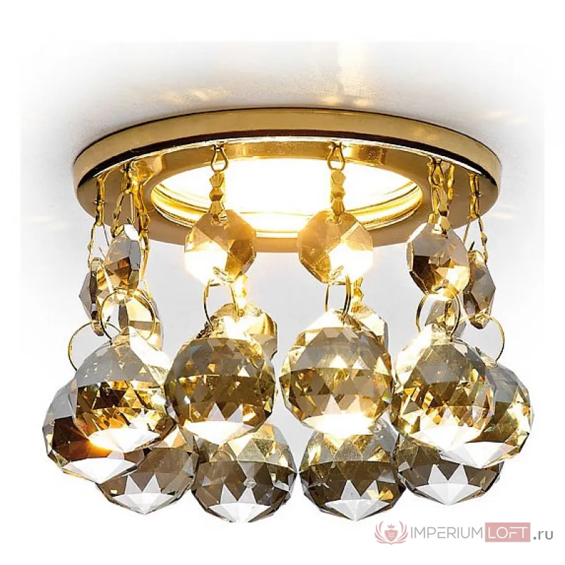 Встраиваемый светильник Ambrella Crystal K2051 K2051C KF/G Цвет арматуры золото Цвет плафонов серый от ImperiumLoft