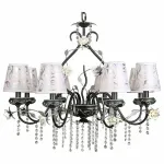 Подвесная люстра Omnilux Lucca OML-77913-08 Цвет арматуры серебро Цвет плафонов серебро от ImperiumLoft
