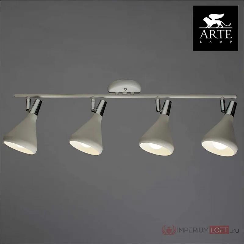 Спот Arte Lamp Ciclone A9154PL-4WH Цвет арматуры хром Цвет плафонов белый от ImperiumLoft