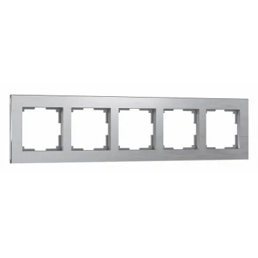 Рамка на 5 постов Werkel Aluminium (алюминий) W0051706 Цвет арматуры серебро от ImperiumLoft
