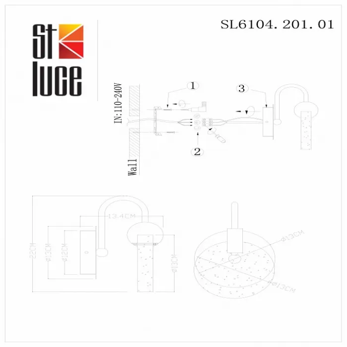 Бра ST-Luce Montecelio SL6104.201.01 Цвет арматуры Желтый Цвет плафонов Неокрашенный от ImperiumLoft