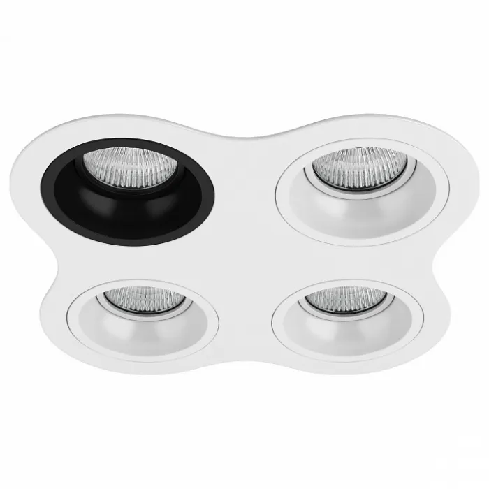 Встраиваемый светильник Lightstar Domino D64607060606 цвет арматуры черно-белый от ImperiumLoft