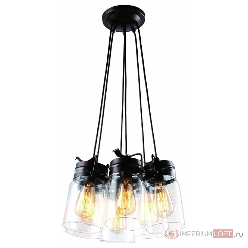 Подвесной светильник Arte Lamp Bene A9179SP-6CK Цвет арматуры черный Цвет плафонов прозрачный от ImperiumLoft