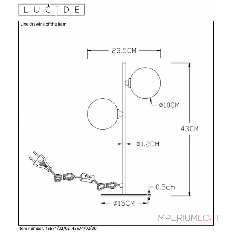Настольная лампа декоративная Lucide Tycho 45574/02/30 Цвет арматуры черный Цвет плафонов серый Настольная лампа декоративная Lucide Tycho 45574/02/30 Цвет арматуры черный Цвет плафонов серый
