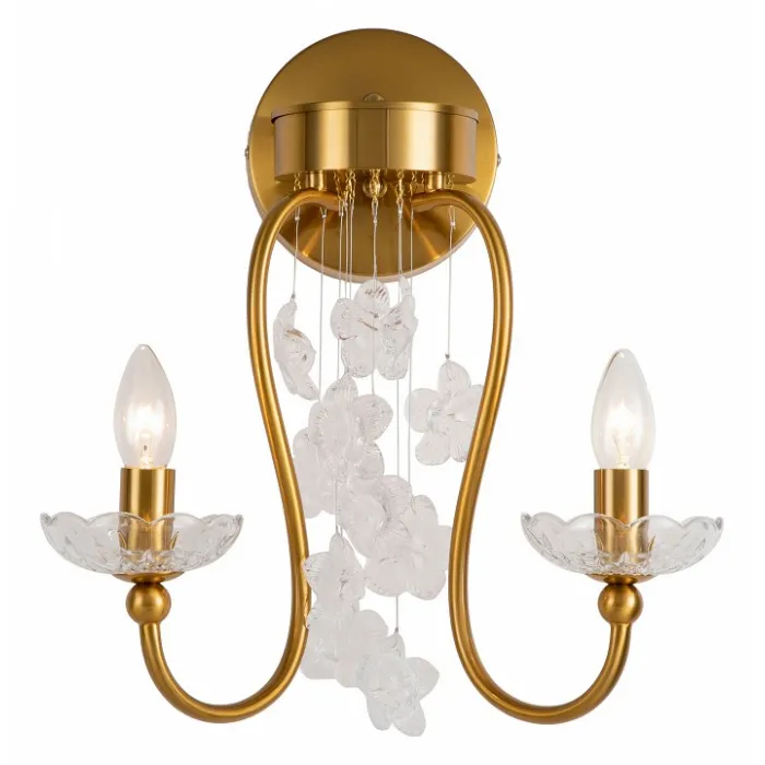 Бра Favourite Bellis 2871-2W Цвет арматуры золото Цвет плафонов белый от ImperiumLoft