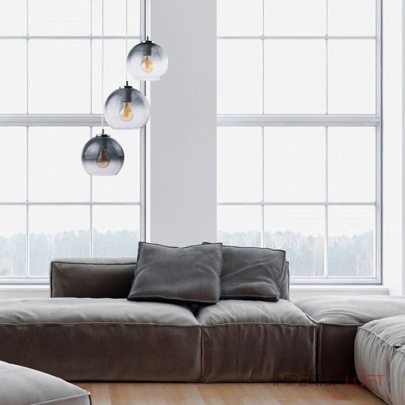 Подвесной светильник TK Lighting Santino 2795 Santino Цвет арматуры хром Цвет плафонов серый Подвесной светильник TK Lighting Santino 2795 Santino Цвет арматуры хром Цвет плафонов серый