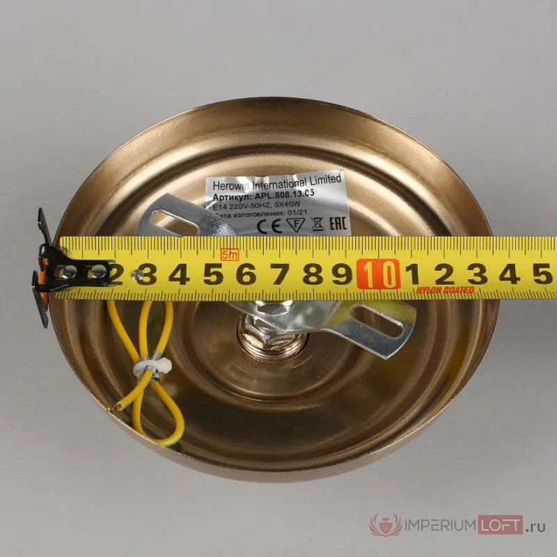 Подвесной светильник Aployt Verene APL.808.13.05 Цвет арматуры золото Цвет плафонов прозрачный от ImperiumLoft