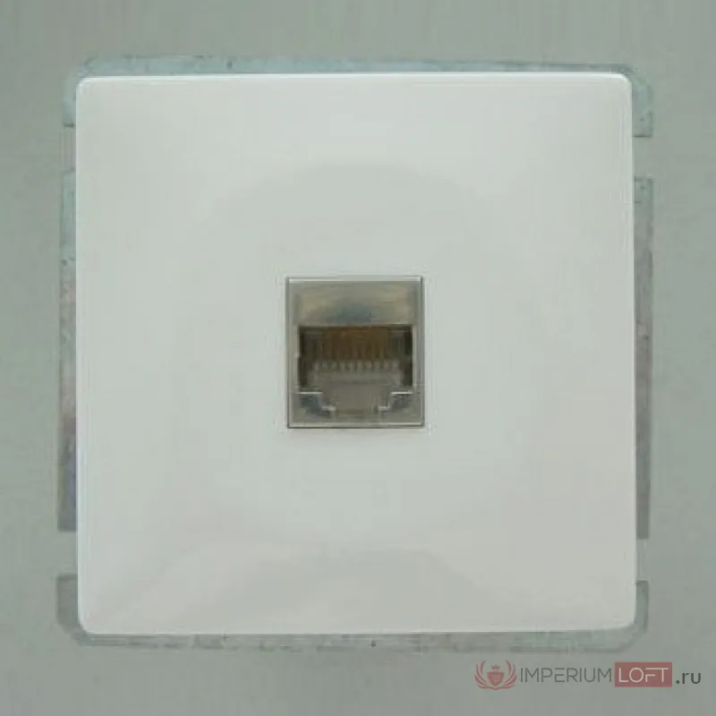 Розетка двойная Ethernet RJ-45 без рамки Imex 1611L 1611L-S100 Цвет арматуры белый от ImperiumLoft