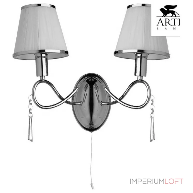 Бра Arte Lamp Logico A1035AP-2CC Цвет арматуры хром Цвет плафонов белый