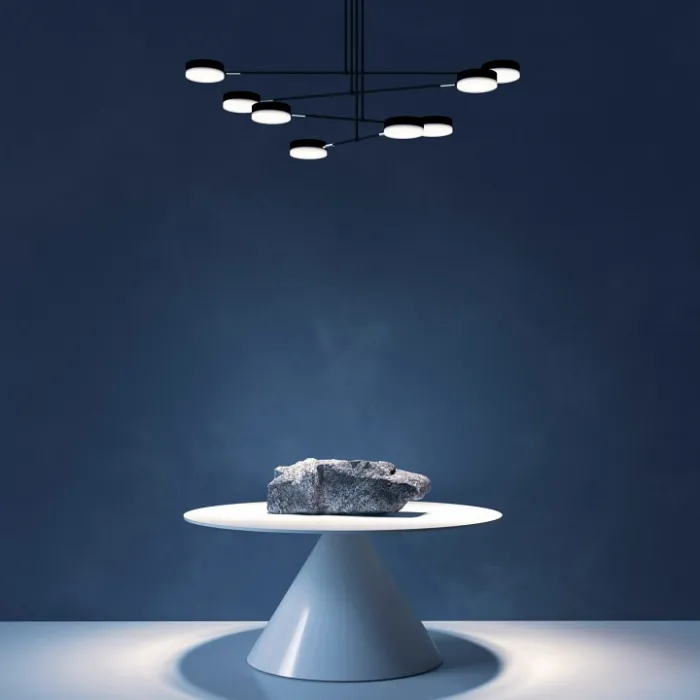 Люстра на штанге Maytoni Fad MOD070PL-L48B3K Цвет арматуры черный Цвет плафонов белый от ImperiumLoft