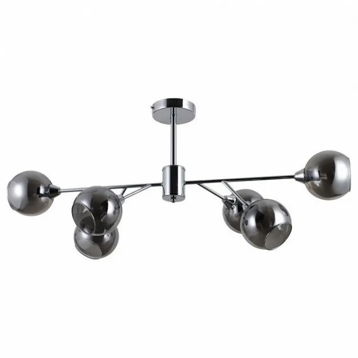 Люстра на штанге Omnilux Ellera OML-94107-06 Цвет арматуры хром Цвет плафонов серый от ImperiumLoft