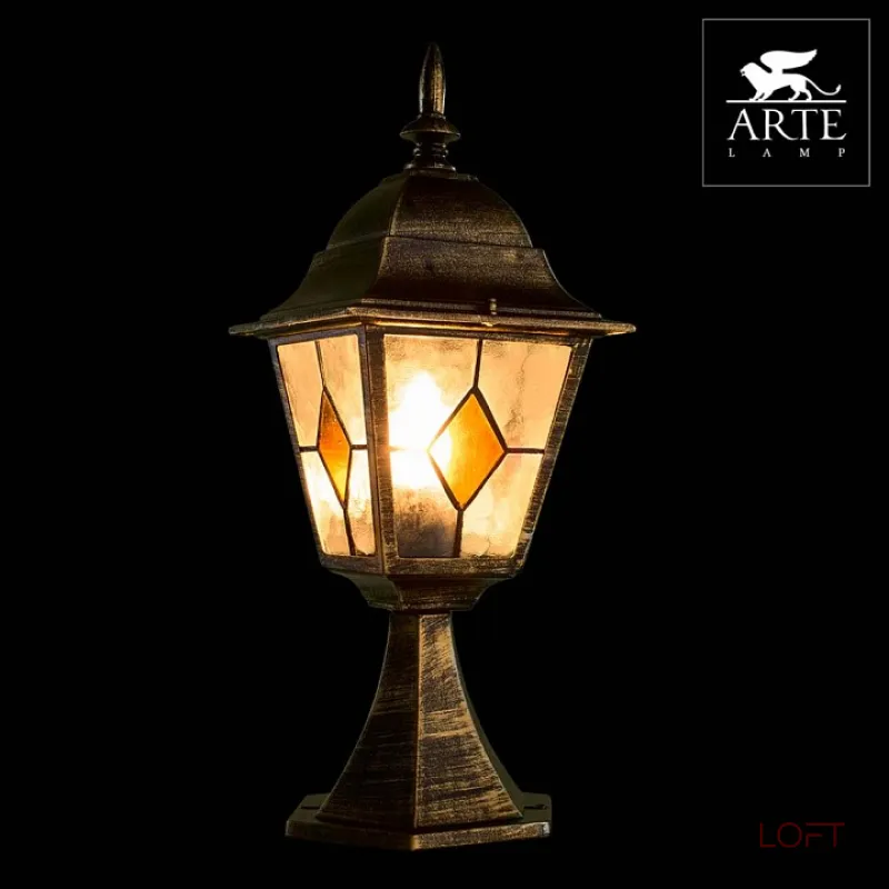 Наземный низкий светильник Arte Lamp Berlin A1014FN-1BN Цвет арматуры золото Цвет плафонов разноцветный