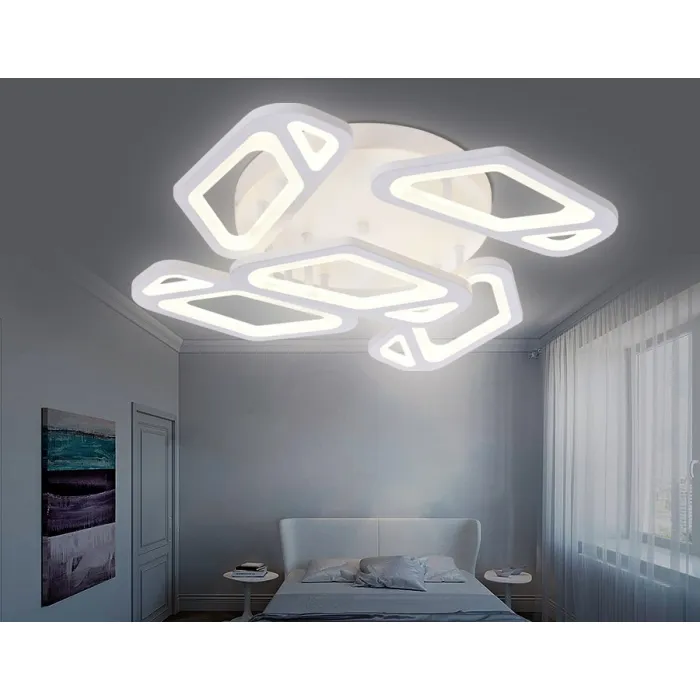 Накладной светильник Ambrella Original 5 FA587/5 WH белый 113W 590*590*120 (ПДУ РАДИО 2.4G) Цвет арматуры белый Цвет плафонов белый от ImperiumLoft
