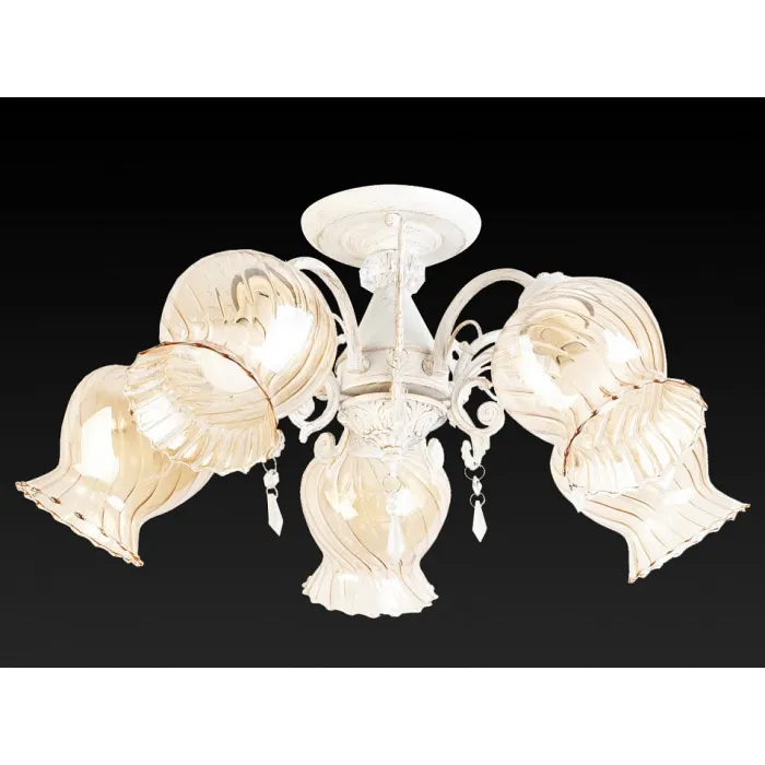 Люстра на штанге TopLight Miranda TL5690D-05WG Цвет арматуры золото Цвет плафонов янтарный от ImperiumLoft
