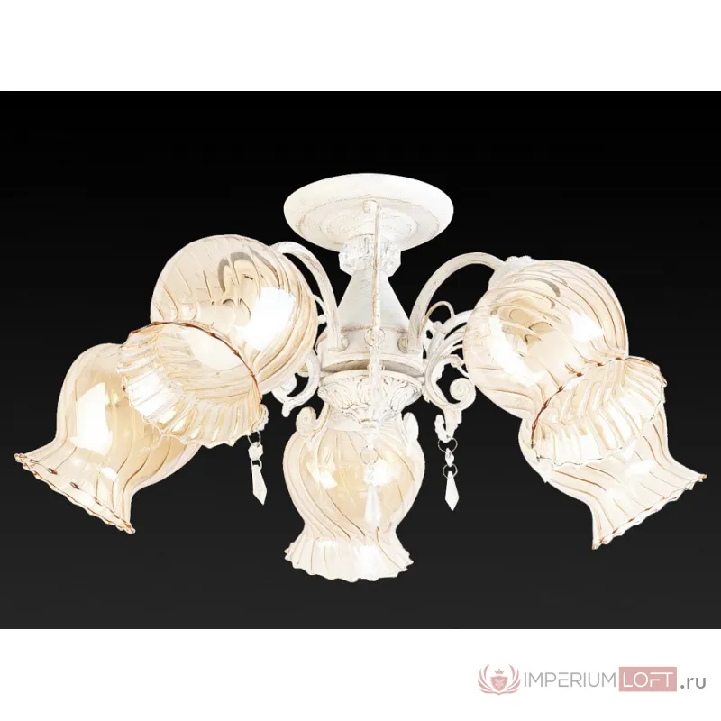 Люстра на штанге TopLight Miranda TL5690D-05WG Цвет арматуры золото Цвет плафонов янтарный от ImperiumLoft