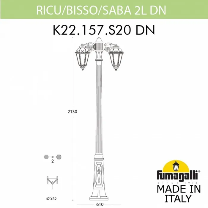 Фонарный столб Fumagalli Ricu Bisso/Saba K22.157.S20.AXF1RDN от ImperiumLoft