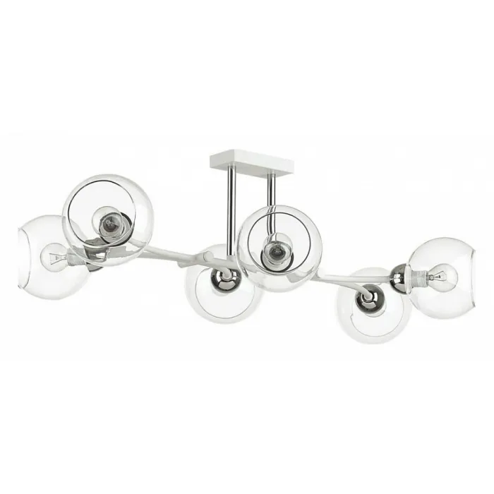 Люстра на штанге Lumion Alana 4517/6C цвет арматуры белый цвет плафонов прозрачный от ImperiumLoft