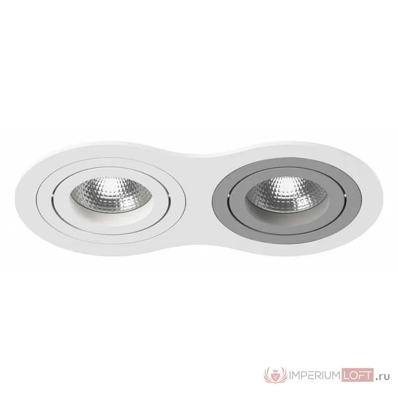 Встраиваемый светильник Lightstar Intero 16 double round i6260609 Цвет арматуры серый Цвет плафонов прозрачный от ImperiumLoft
