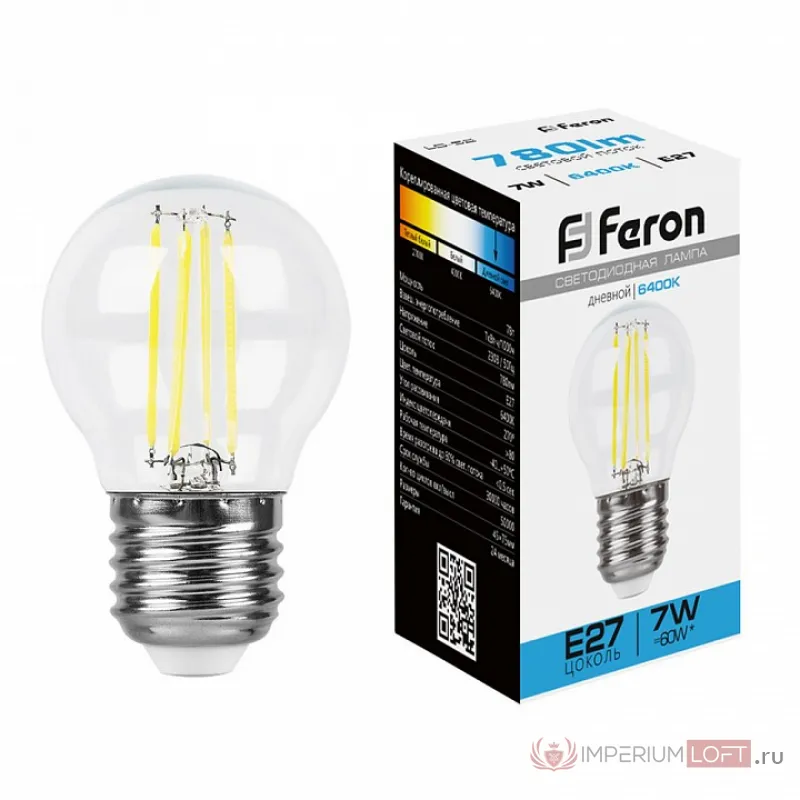 Лампа светодиодная Feron LB-52 E27 7Вт 6400K 38222 от ImperiumLoft