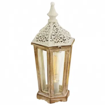 Настольная лампа декоративная Eglo Kinghorn 49278 Цвет арматуры белый Цвет плафонов коричневый
