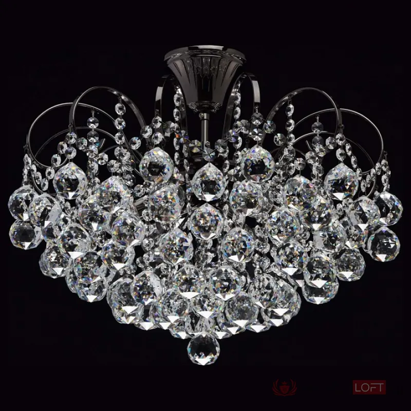 Люстра на штанге MW-Light Жемчуг 1 232016306 Цвет арматуры хром Цвет плафонов прозрачный от ImperiumLoft