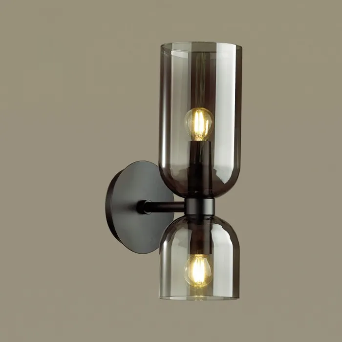 Бра Odeon Light Orinoco 4804/2W Цвет плафонов серый Цвет арматуры черный от ImperiumLoft