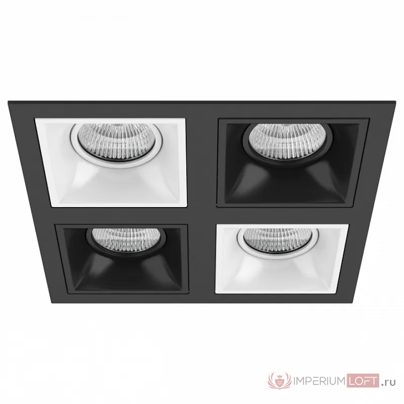 Встраиваемый светильник Lightstar Domino D54706070607 цвет арматуры черно-белый от ImperiumLoft