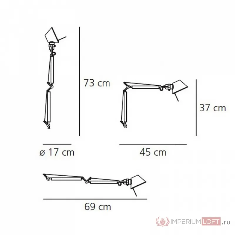 Основание для настольной лампы Artemide Tolomeo Micro 9Вт K A010300 от ImperiumLoft