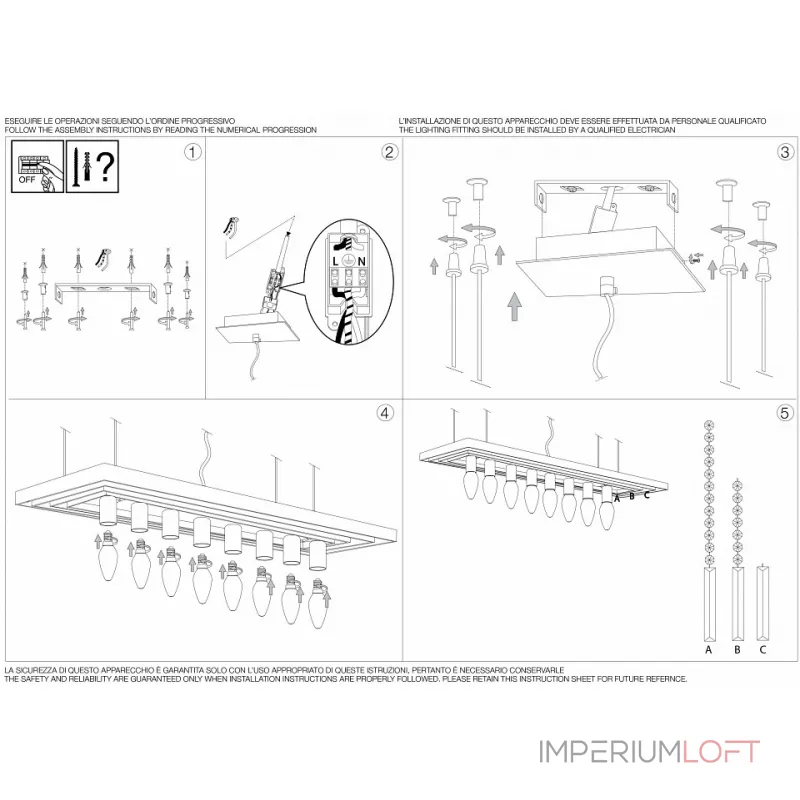 Подвесная люстра Ideal Lux Martinez MARTINEZ SP8 Подвесная люстра Ideal Lux Martinez MARTINEZ SP8